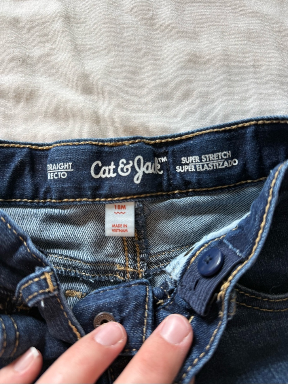 Cat & Jack Dark Wash Blue Kids Jeans - Picture 2 of 4